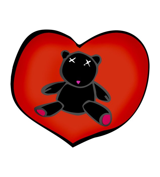 tedde in heart drawing