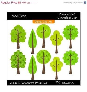 40 OFF SALE Clipart Digital Clip Art Tree By Peachpopsclipart