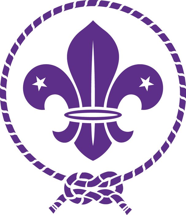 round purple Emblema with rope and Flor-De-Lis