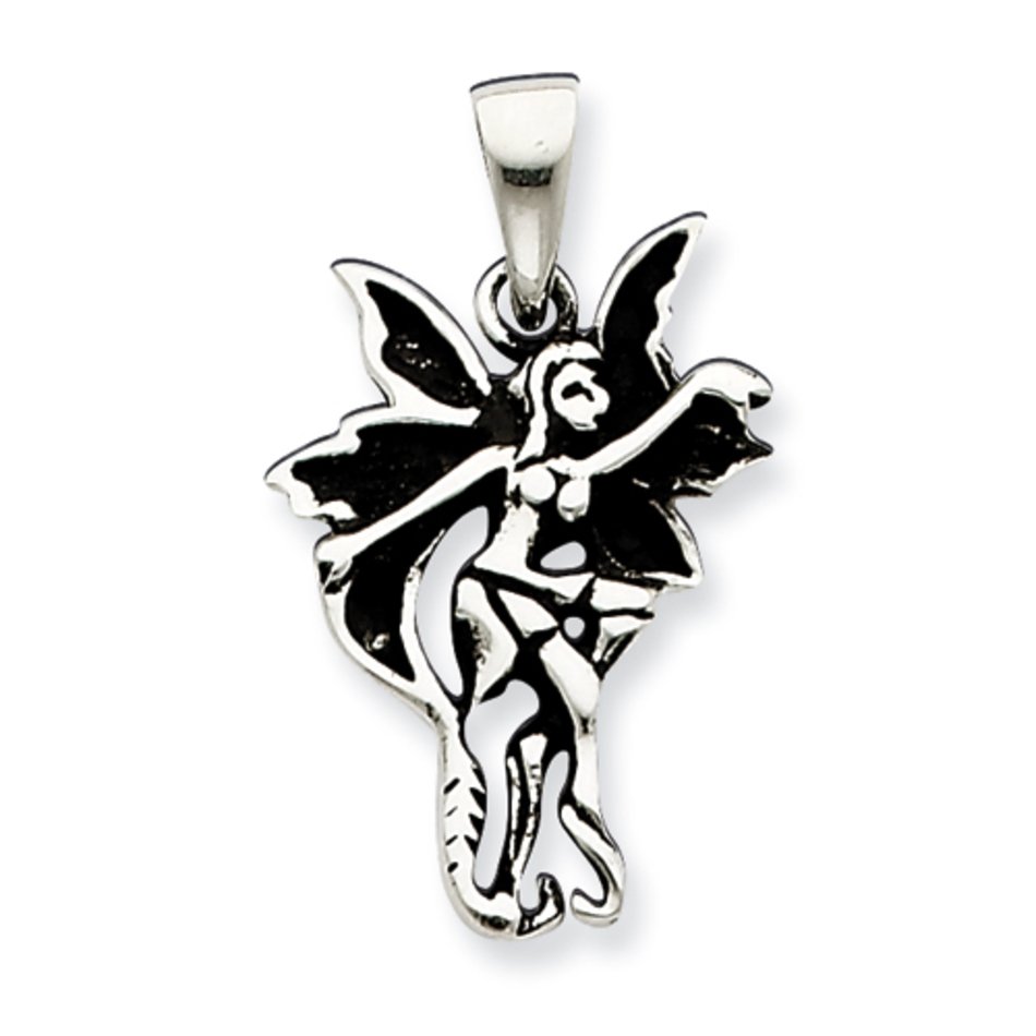 Small Antiqued And Polished Dancing Fairy Pendant 258823 IceCarats