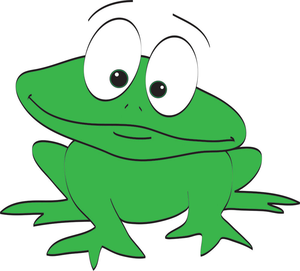 File size: 309Kb, funny drawing of a green frog picture with tags: cartoon,...