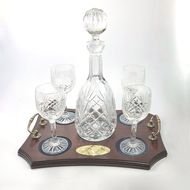 Crystal Wine Decanter Set On Wood Veneer Tray Ref Wds1 345 Pjpg