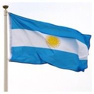 Argentine flag on a flagpole