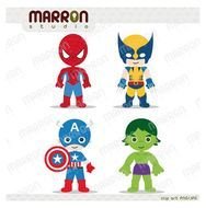 Superhero Kids Clip Art N3