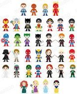 Superhero Inspired Characters Clip Art For Birthdays Digital Download