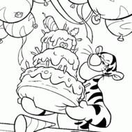 Winnie The Pooh Birthday Coloring Pages