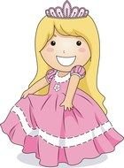 cartoon princess in a pink dress