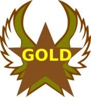 Gold Star With Wings Clip Art
