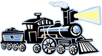 black cartoon steam train