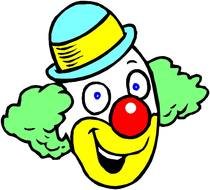 Clown face, colorful simple Clip Art