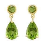 Show Details For 9ct Yellow Gold 261ct Natural Peridot Two Stone Drop