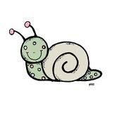 Clip art of green Snail