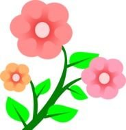 beautiful flowers on a branch as a graphic illustration