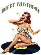 Clip art of Happy Birthday Pin Up greeting card