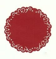 painted red lace napkin