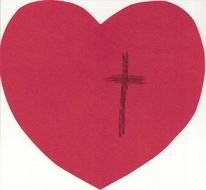 cross on a red heart