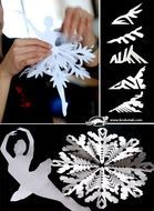 White ornamental paper snowflakes
