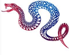 red and blue Snake, Tattoo design