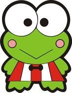 drawing of a green frog with big eyes