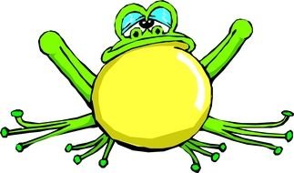 Cartoon male Frog with vocal sac