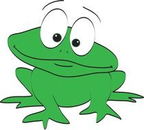 funny drawing of a green frog