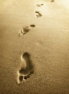 human being footprints on sand