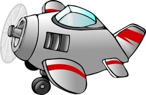 cartoon plane with motor