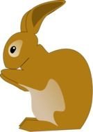 cute brown Bunny Rabbit drawing