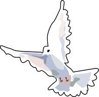 drawn sketch of a white dove on a white background