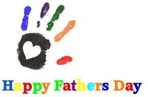 Happy Fathers Day card with hand print