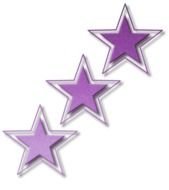 three purple stars with outline