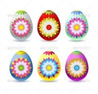Colorful Decorated Easter Eggs Isolated On White Background Download