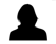 black silhouette of a woman on a white background
