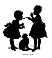 Ä°llustration of Vintage children Silhouettes