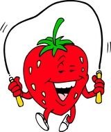 picture of strawberries jumping rope