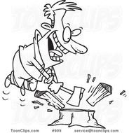 Cartoon Chopping Wood N2