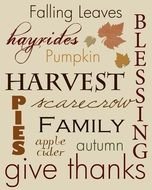 word cloud for Thanksgiving