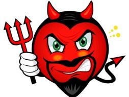 Devil Smiley red Face drawing