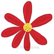 Red Daisy Flower Clip Art