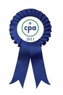 blue Award Ribbon cpa drawing