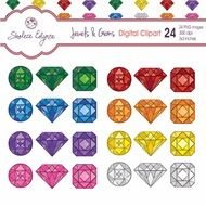 Different colorful jewels clipart