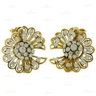 VAN CLEEF amp ARPELS Rare 1940s Gold Diamond Clip On Earrings Brooches