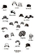 clipart with hats on a white background