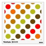 Autumn Polka Dot Stripes Room Stickers