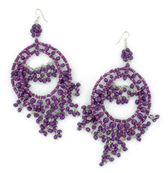 Purple Beaded Large Drop drawing
