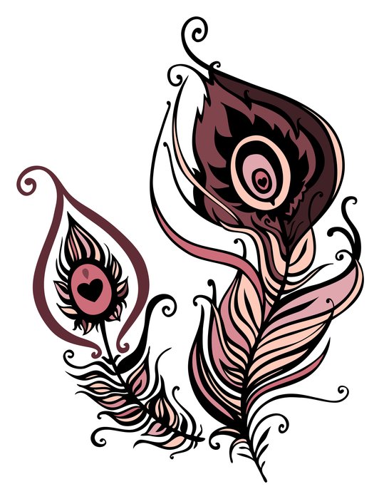 tattoo design in the form of a peacock feather