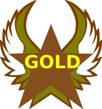 Gold Star With Wings Clip Art