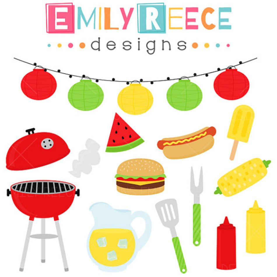 Summer Grill Party Clip Art