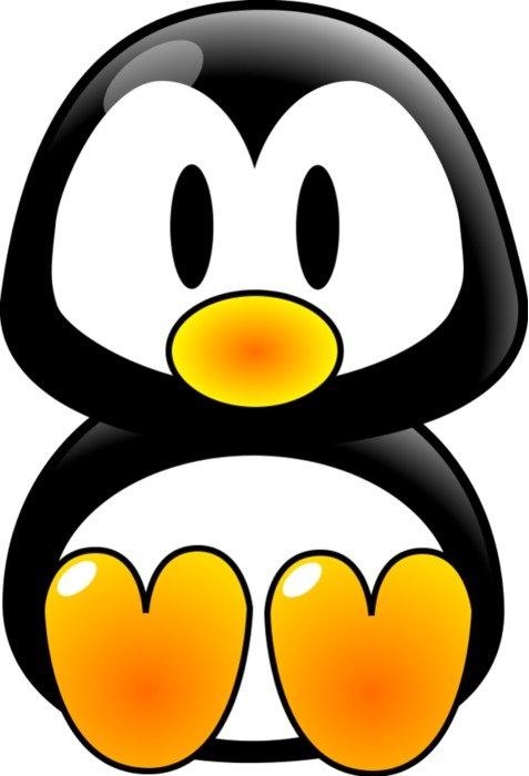 Babypenguin sitting, Clip Art