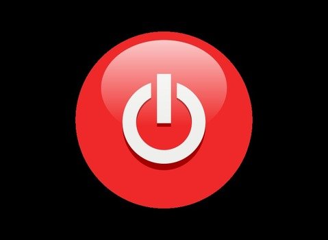 red power sign on a black background